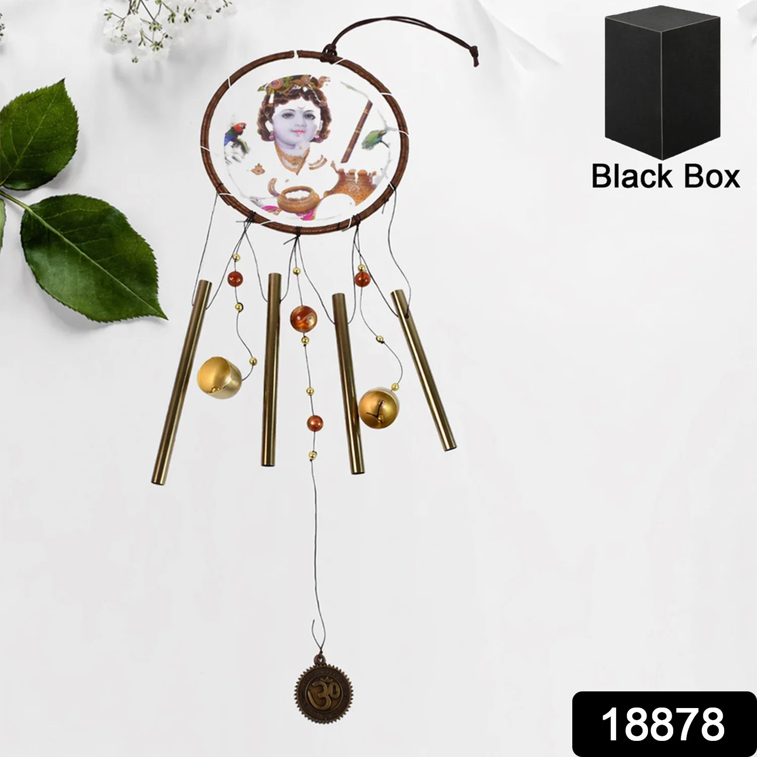 Krishna Medallion Dream Catcher Wind Chime Pendant Wall Hanging - Spiritual Home - Image 2
