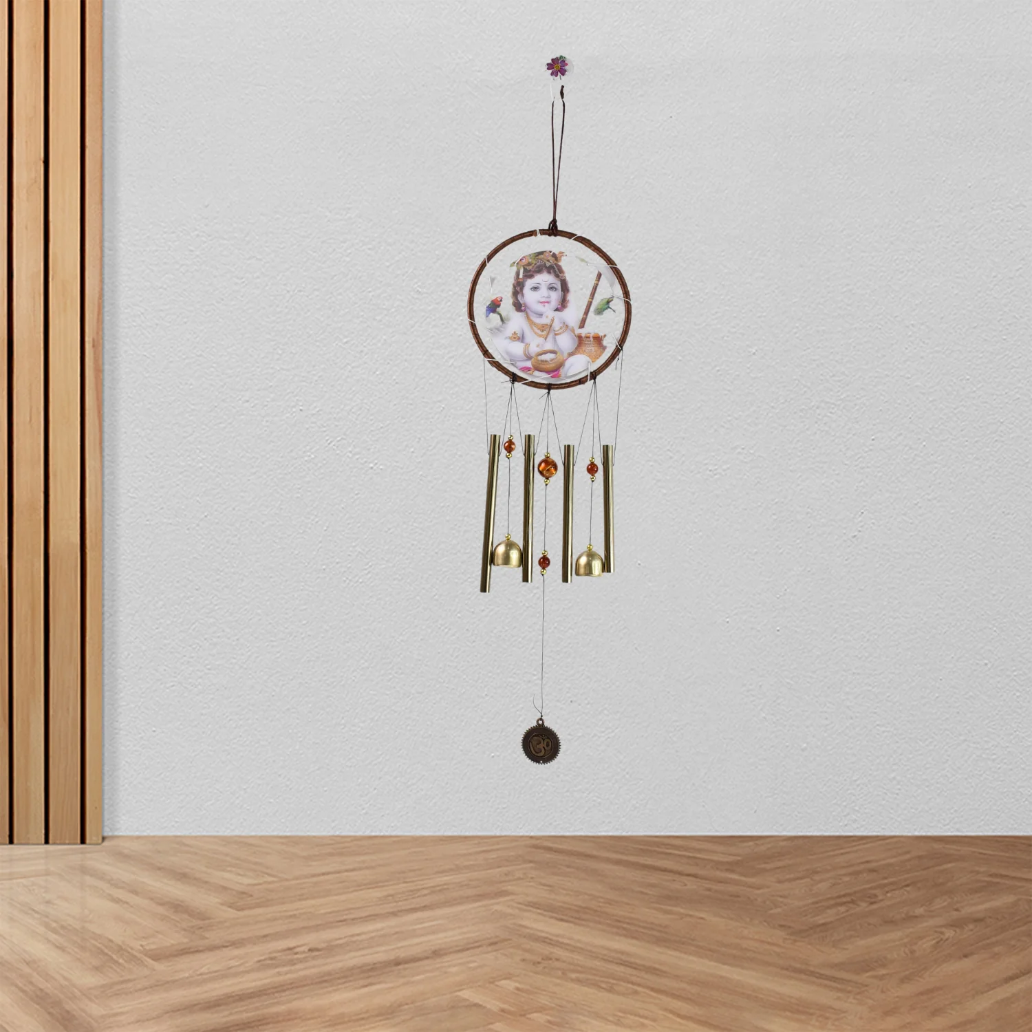 Krishna Medallion Dream Catcher Wind Chime Pendant Wall Hanging - Spiritual Home - Image 3