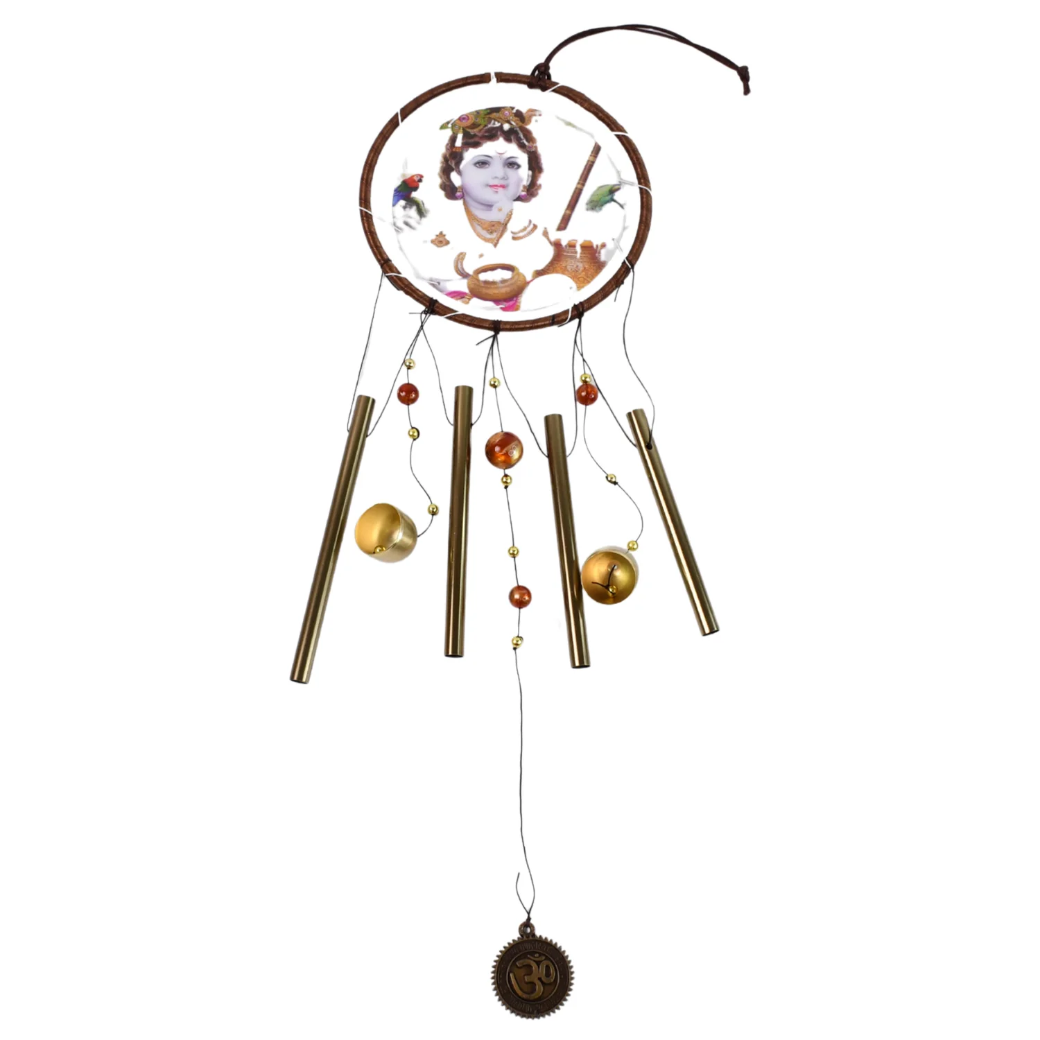 Krishna Medallion Dream Catcher Wind Chime Pendant Wall Hanging - Spiritual Home - Image 4