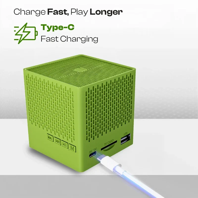 KUBE BLUETOOTH SPEAKER GREEN (6 Months Brand Warranty) - Image 4