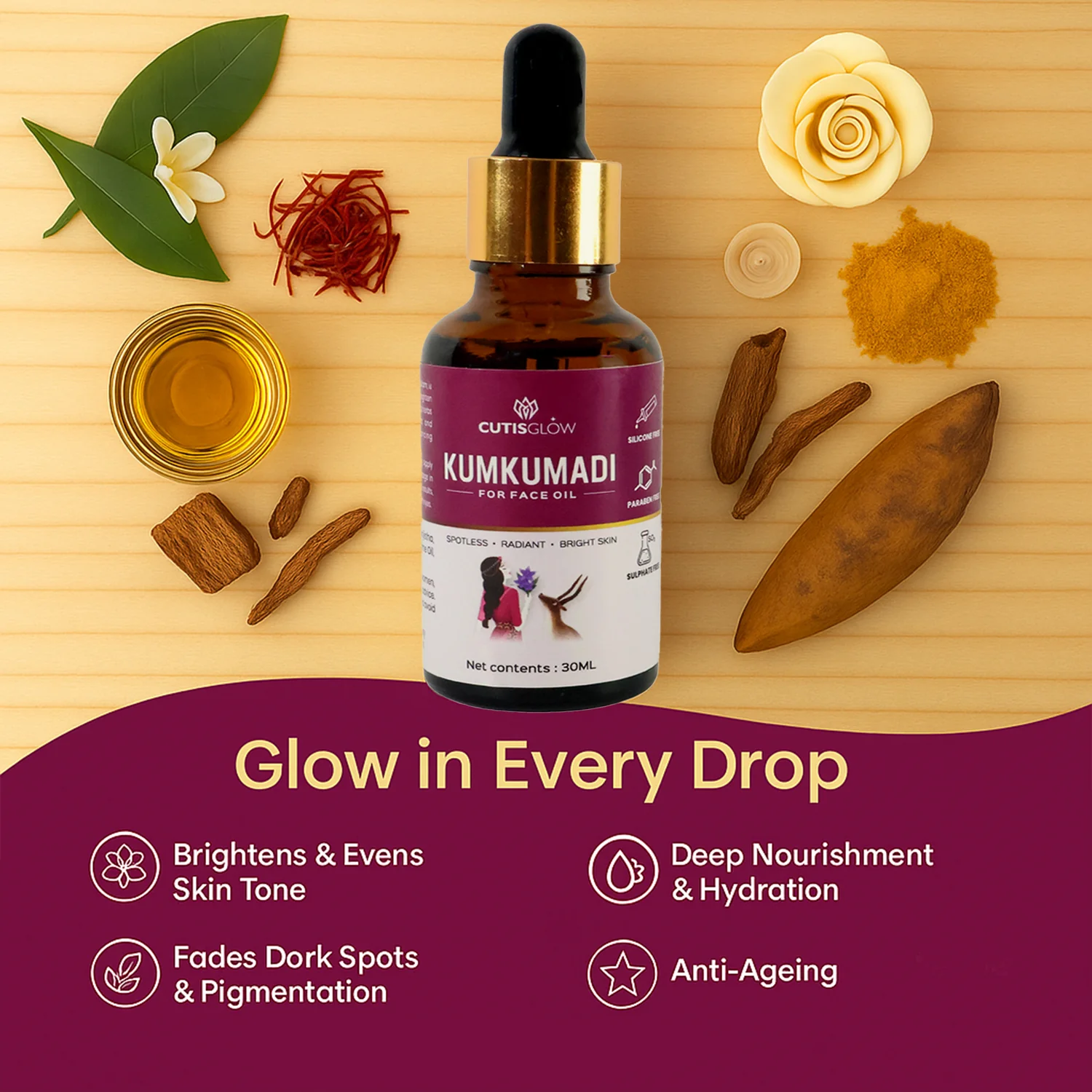 Eyelet Kumkumadi Face Oil (30ml) - Image 2