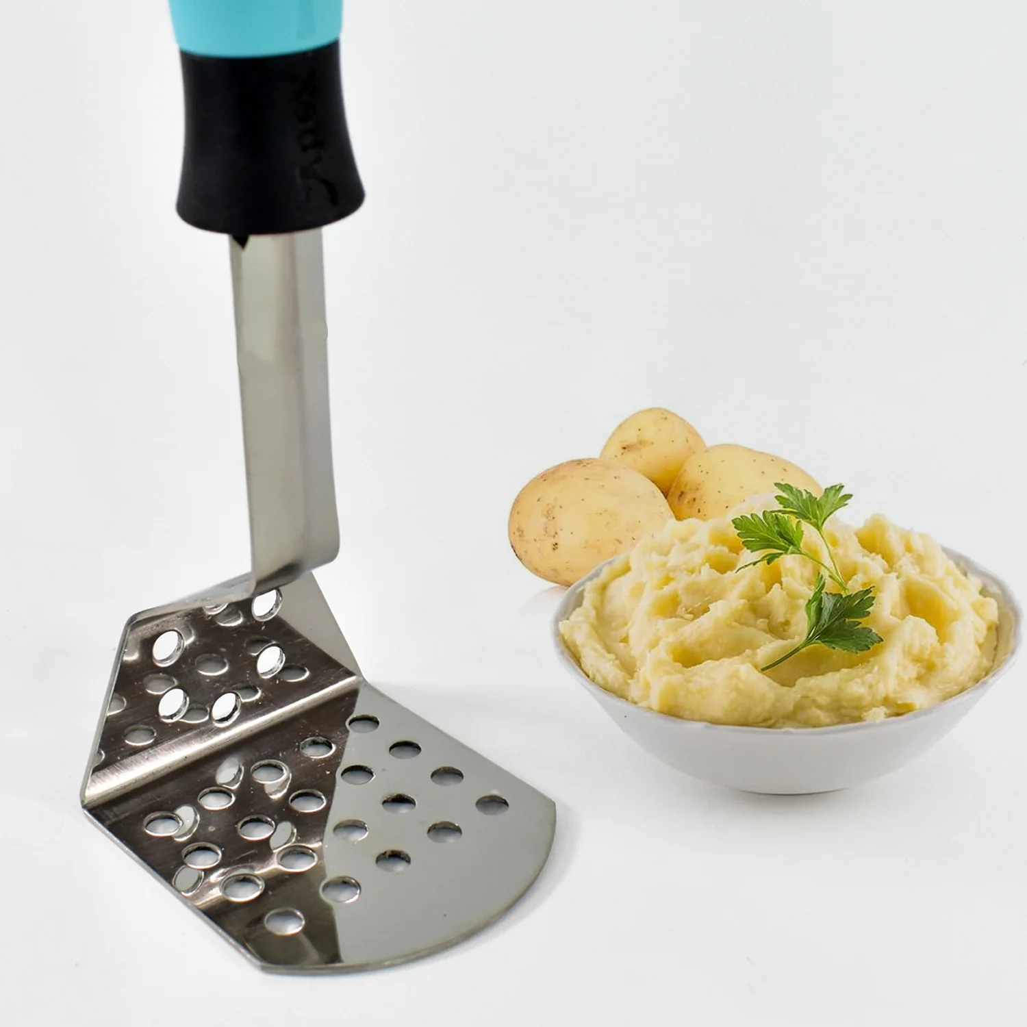 Apex L-Handle Stainless Steel Potato Masher Ergonomic Grip (1 Pc) - Image 8