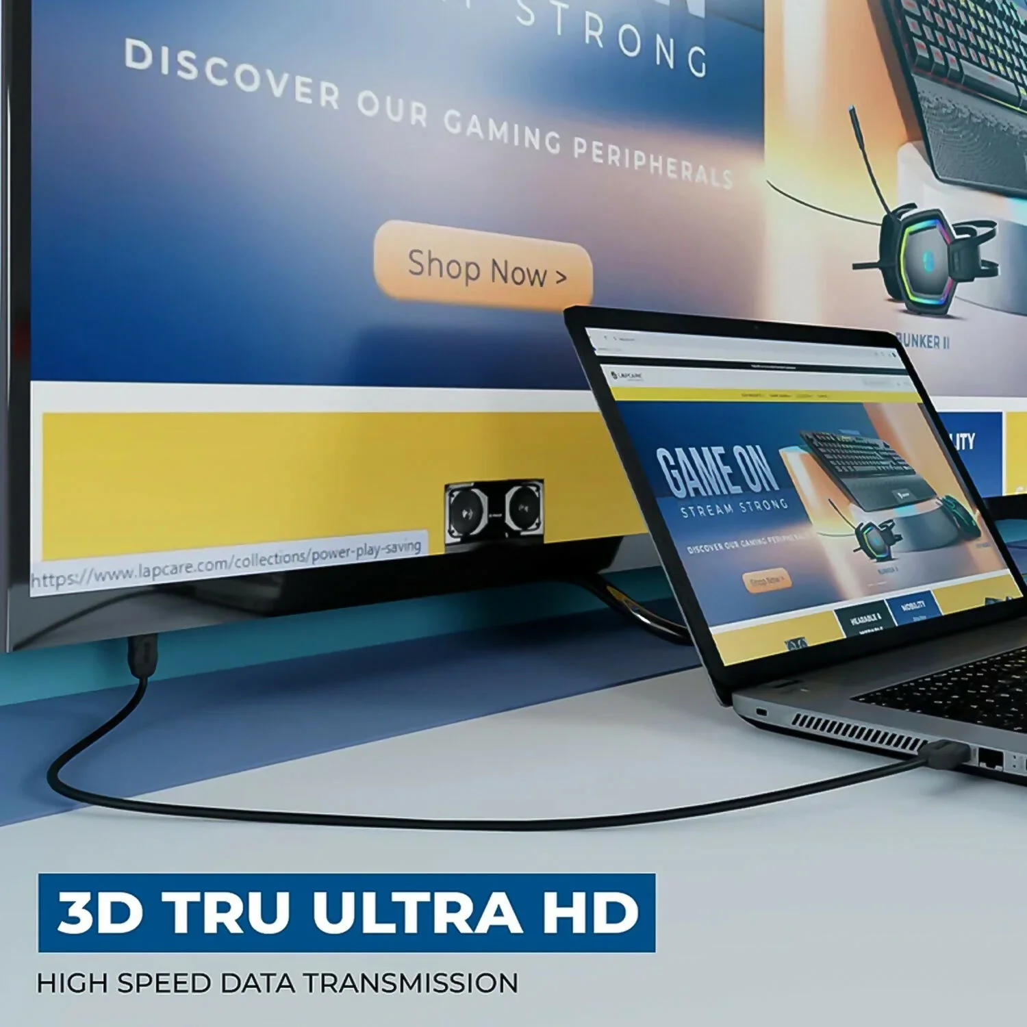 Lapcare HDMI Cable 5 Meter for High Definition Audio Video Transfer TVs and Displays - Image 3