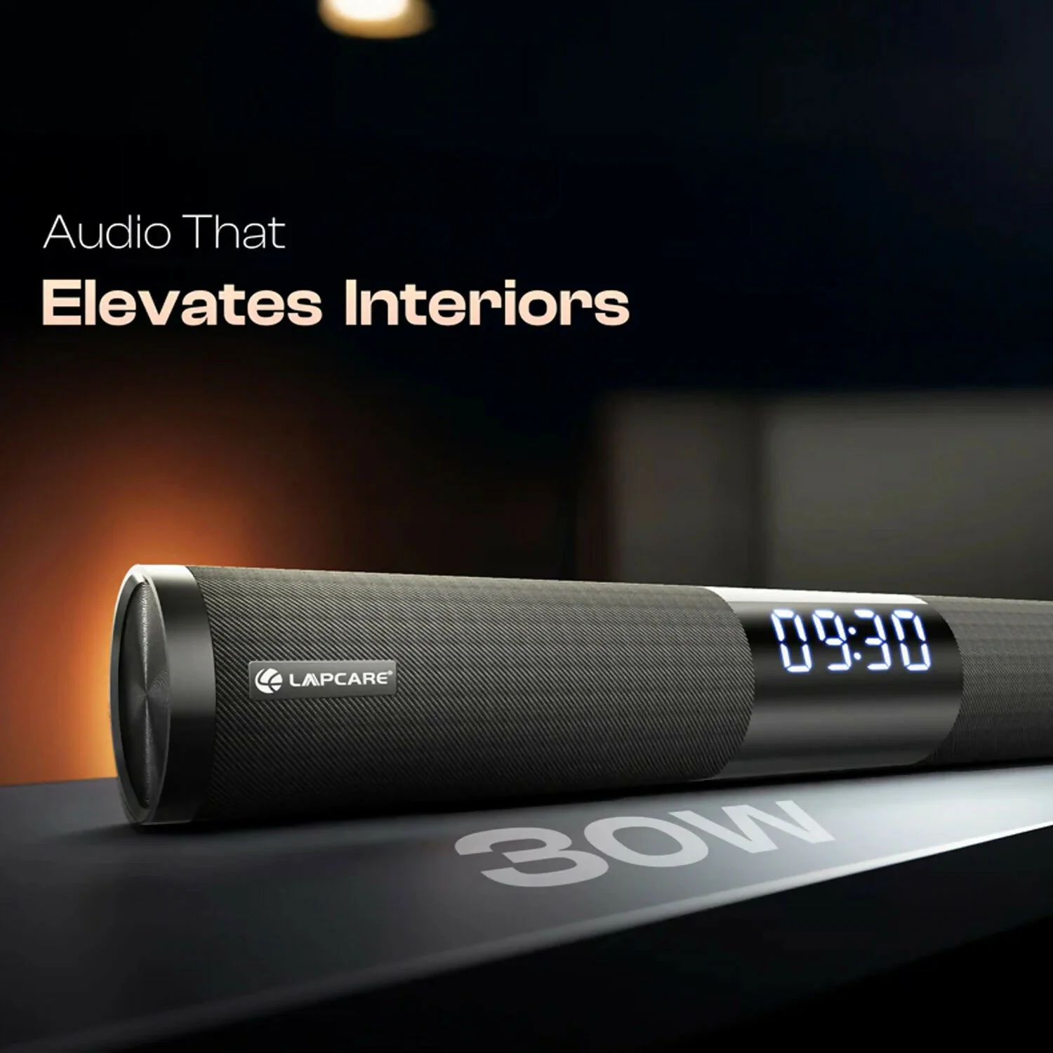 Lapcare Wireless Bluetooth Speaker with Digital Clock Display and Portable Design - Image 2