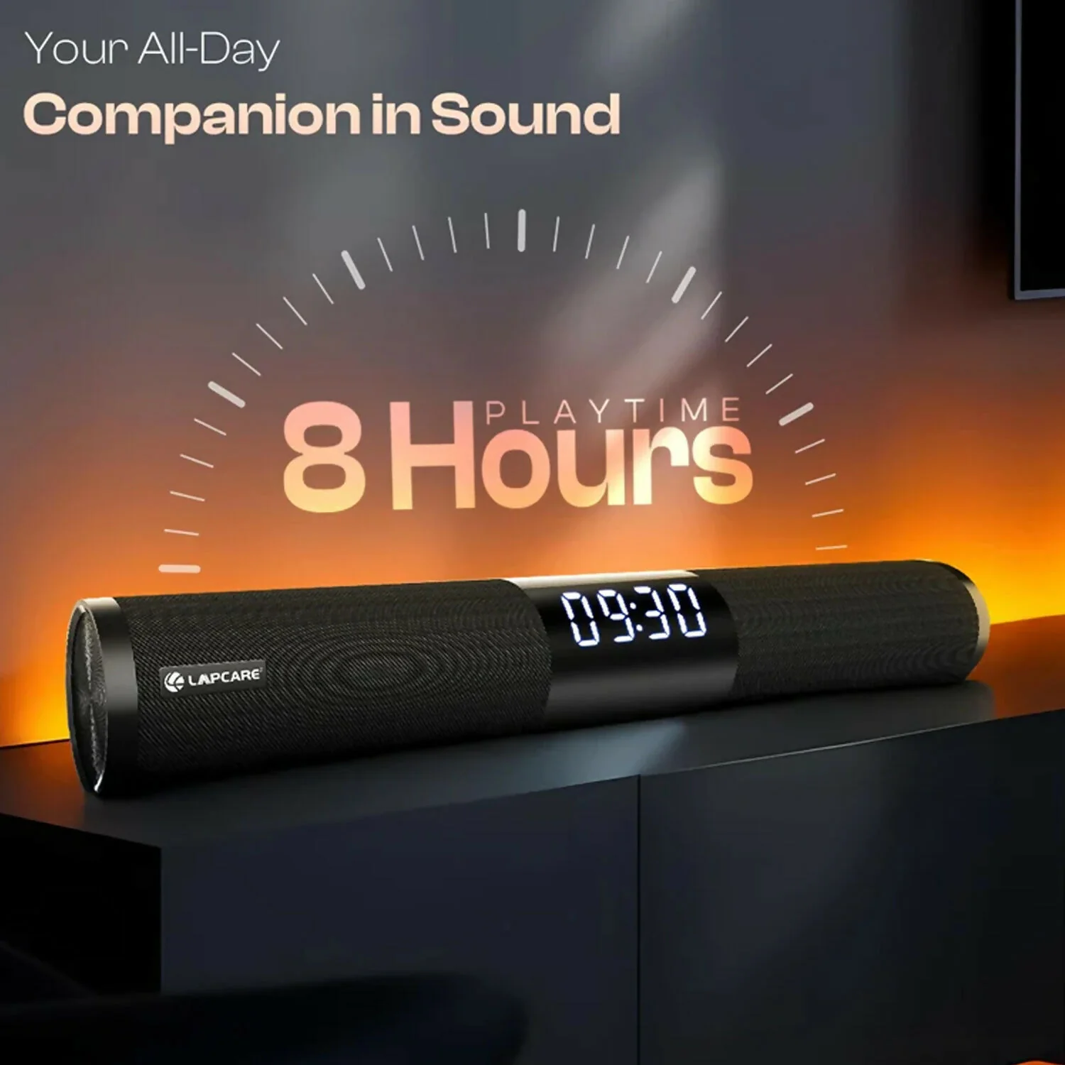 Lapcare Wireless Bluetooth Speaker with Digital Clock Display and Portable Design - Image 3