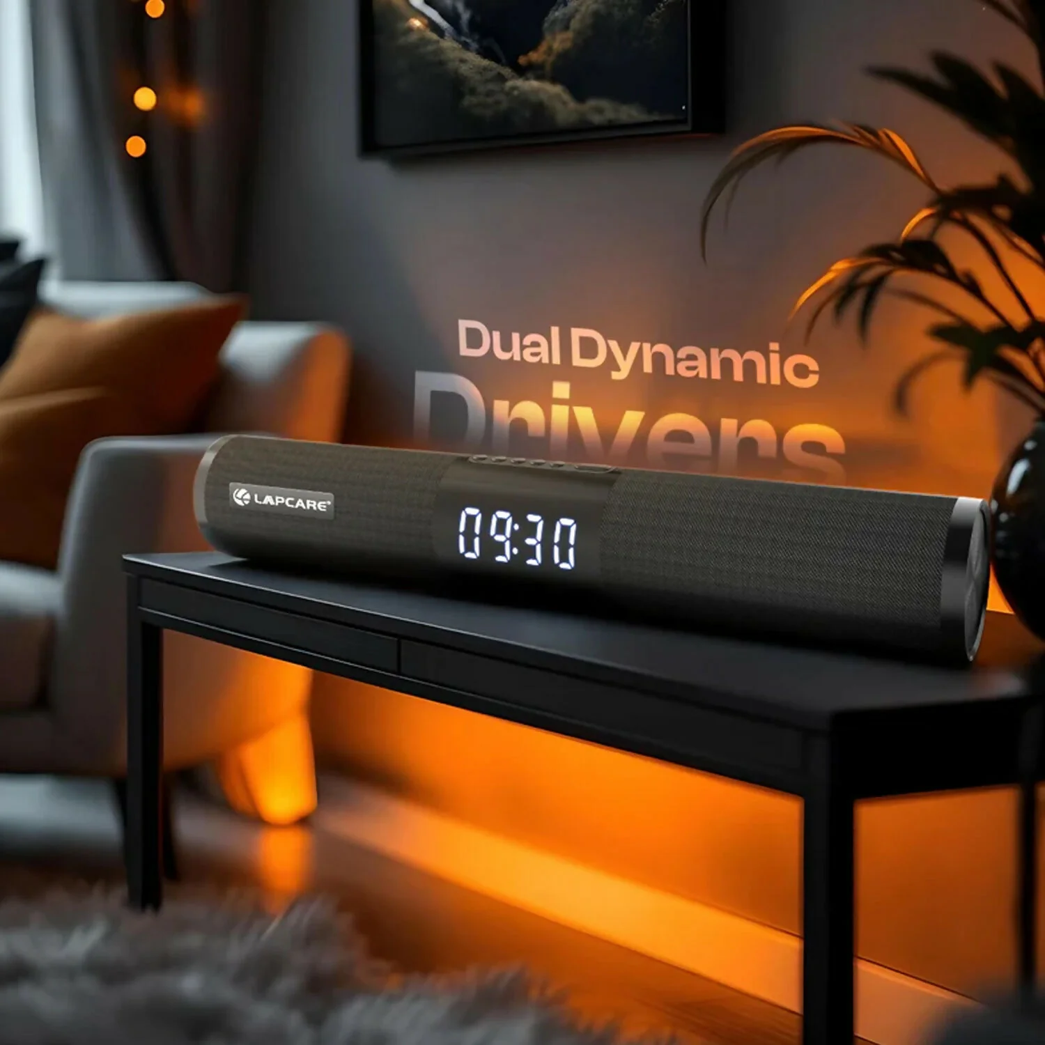 Lapcare Wireless Bluetooth Speaker with Digital Clock Display and Portable Design - Image 6