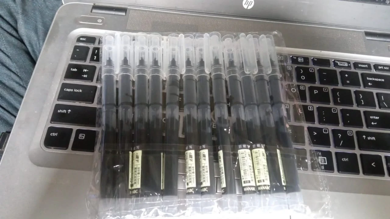 Large Black Roller ball Pens / Gel Pen Set Drawing Writing Pen 0.5 mm (12 Pcs Set) - Image 9