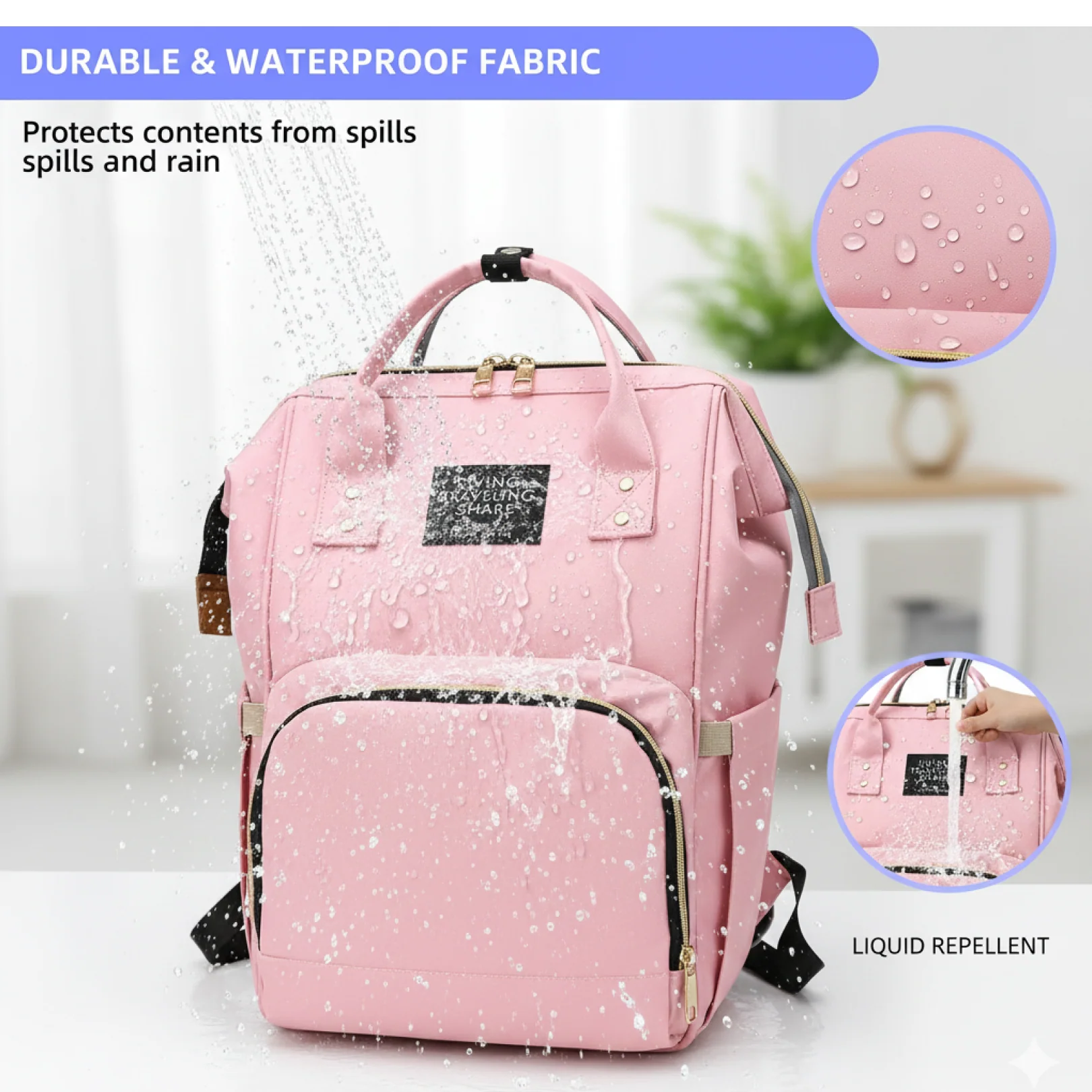 Multipurpose Large Capacity Mom's Backpack Diaper Bag (1 Pc) - Image 5