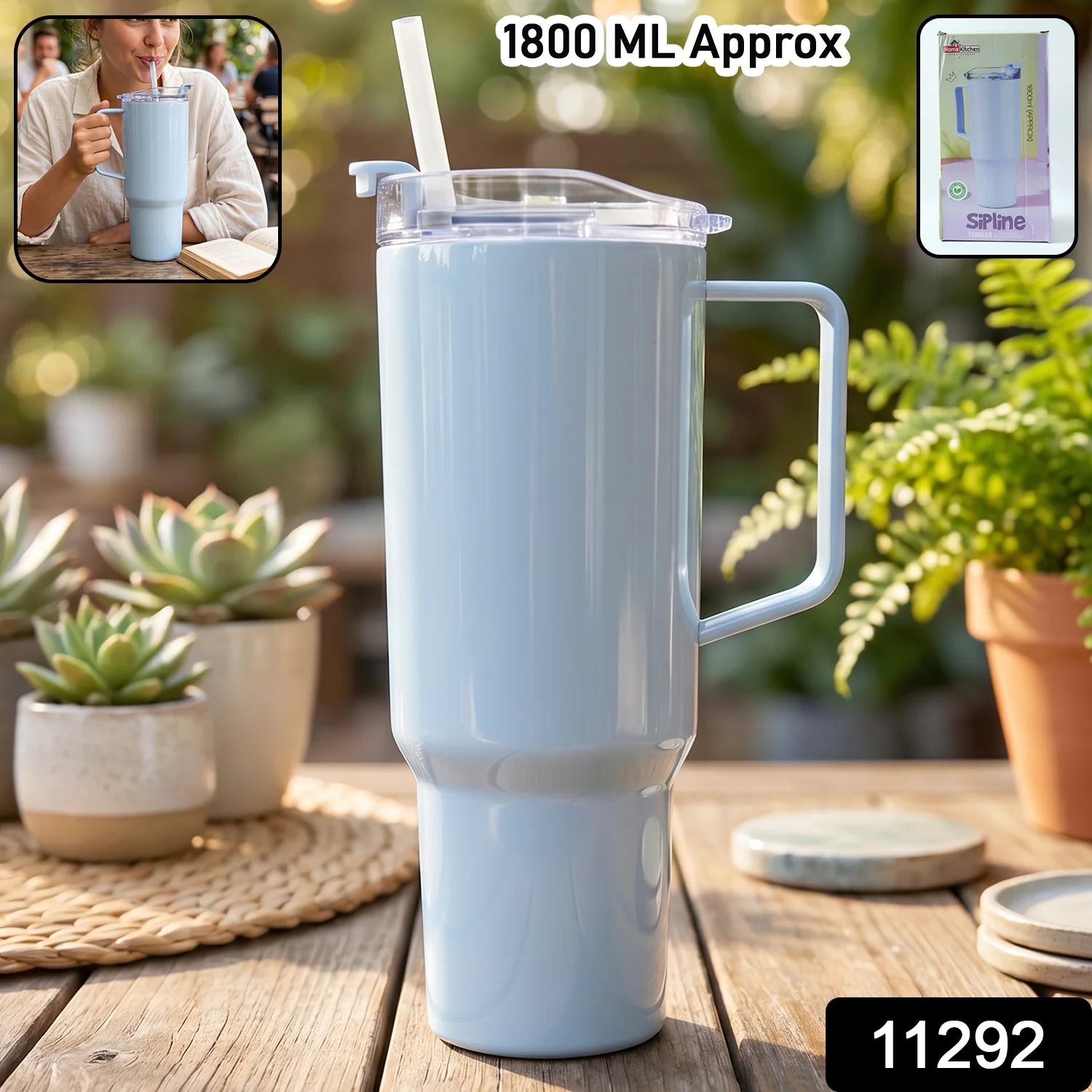 Best 1800ml Travel Sipline Tumbler with Lid & Straw - Image 2
