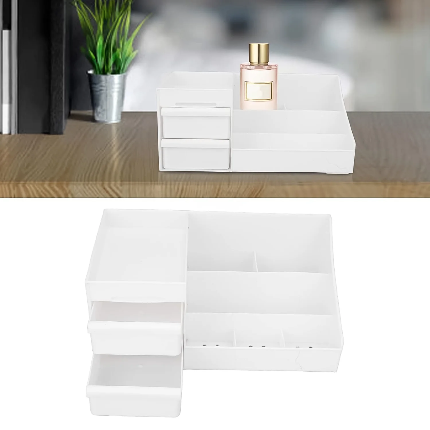 Large Capacity Desktop Cosmetic Storage Box (1 Pc / Mix Color) - Image 3