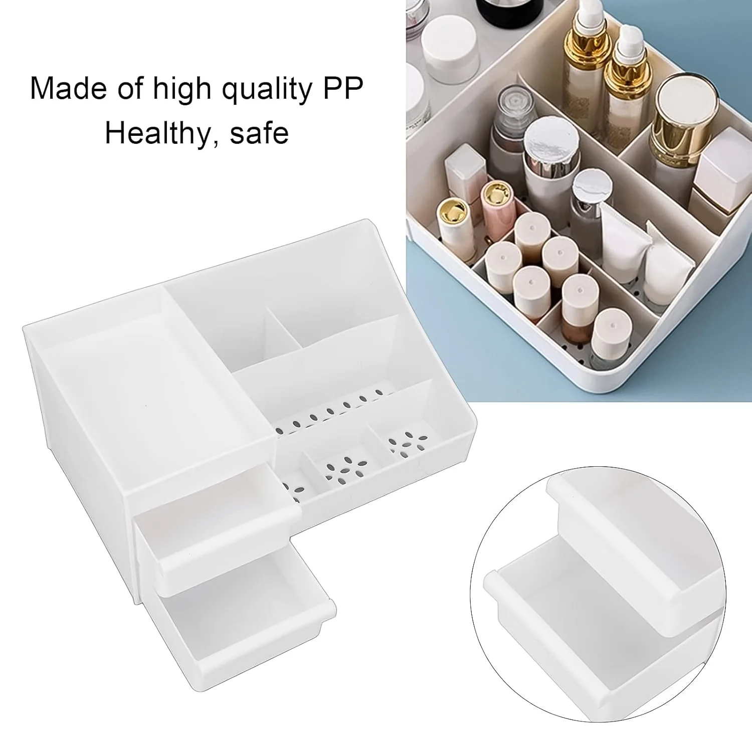 Large Capacity Desktop Cosmetic Storage Box (1 Pc / Mix Color) - Image 7