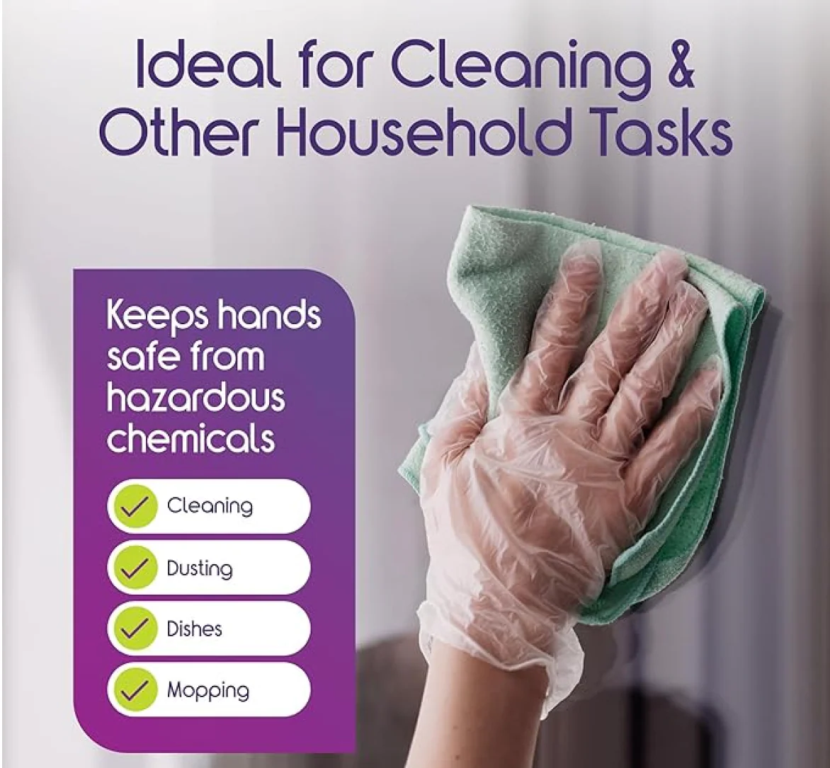 Large Disposable Gloves (100 Pcs): Clear Plastic, Multipurpose - Image 6