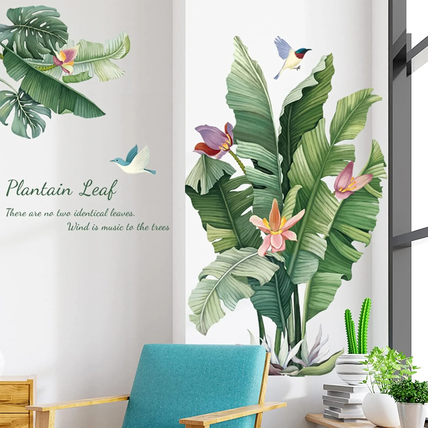 Large Plantain Leaf Wall Sticker 90x60 cm - (1 Pc) - Image 7