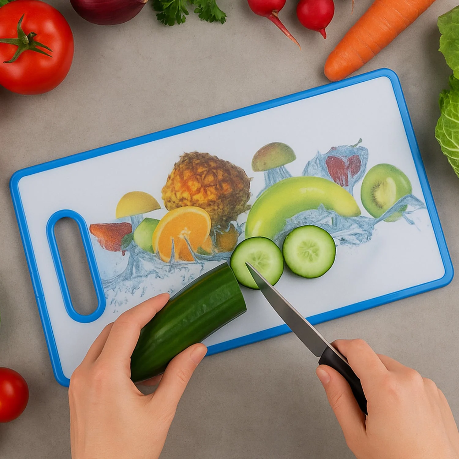 Large Rectangular Fruit Print Cutting Board (36x22cm / 1 Pc) - Image 3
