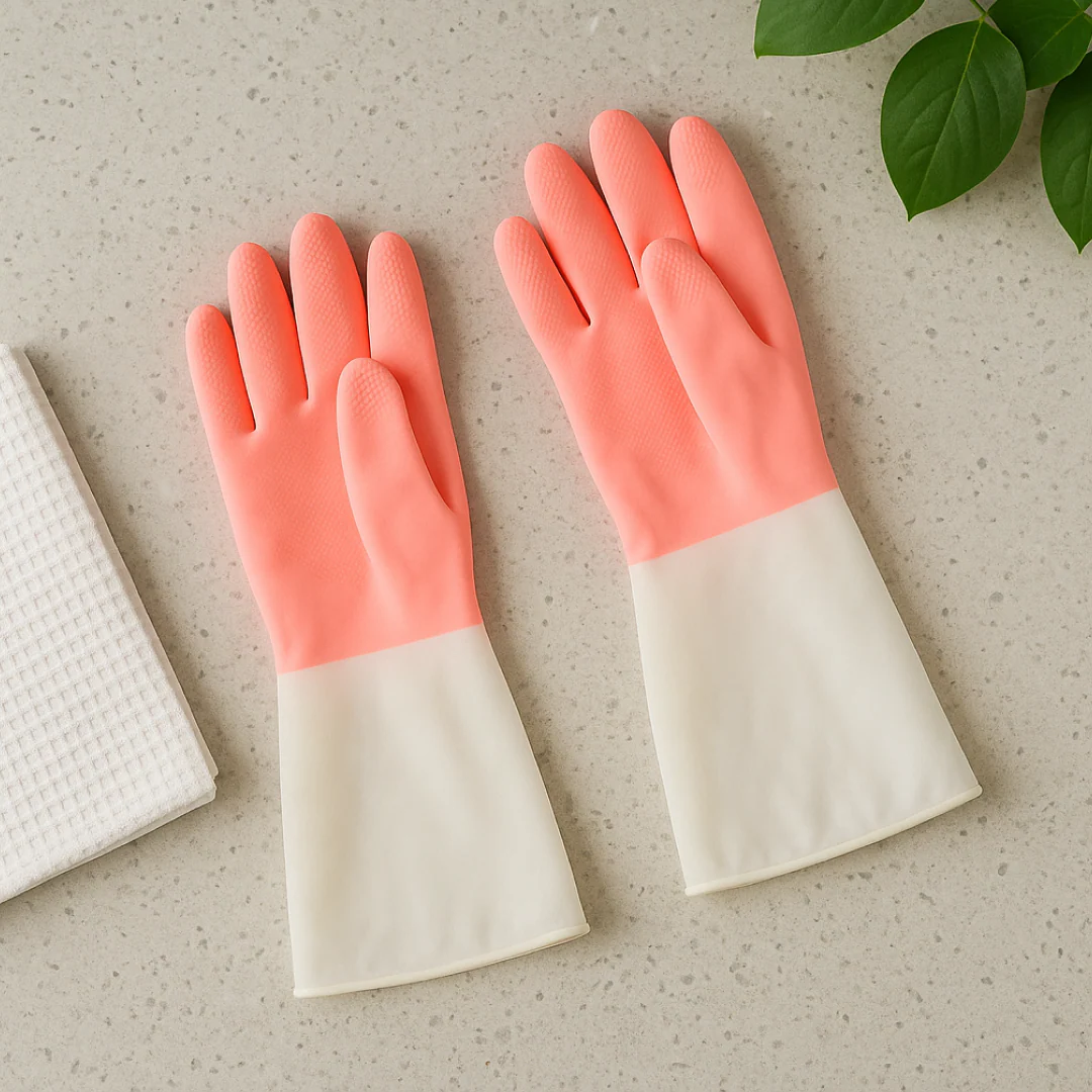 Large Size Reusable Household Cleaning Gloves - (1 Pair) - Image 2
