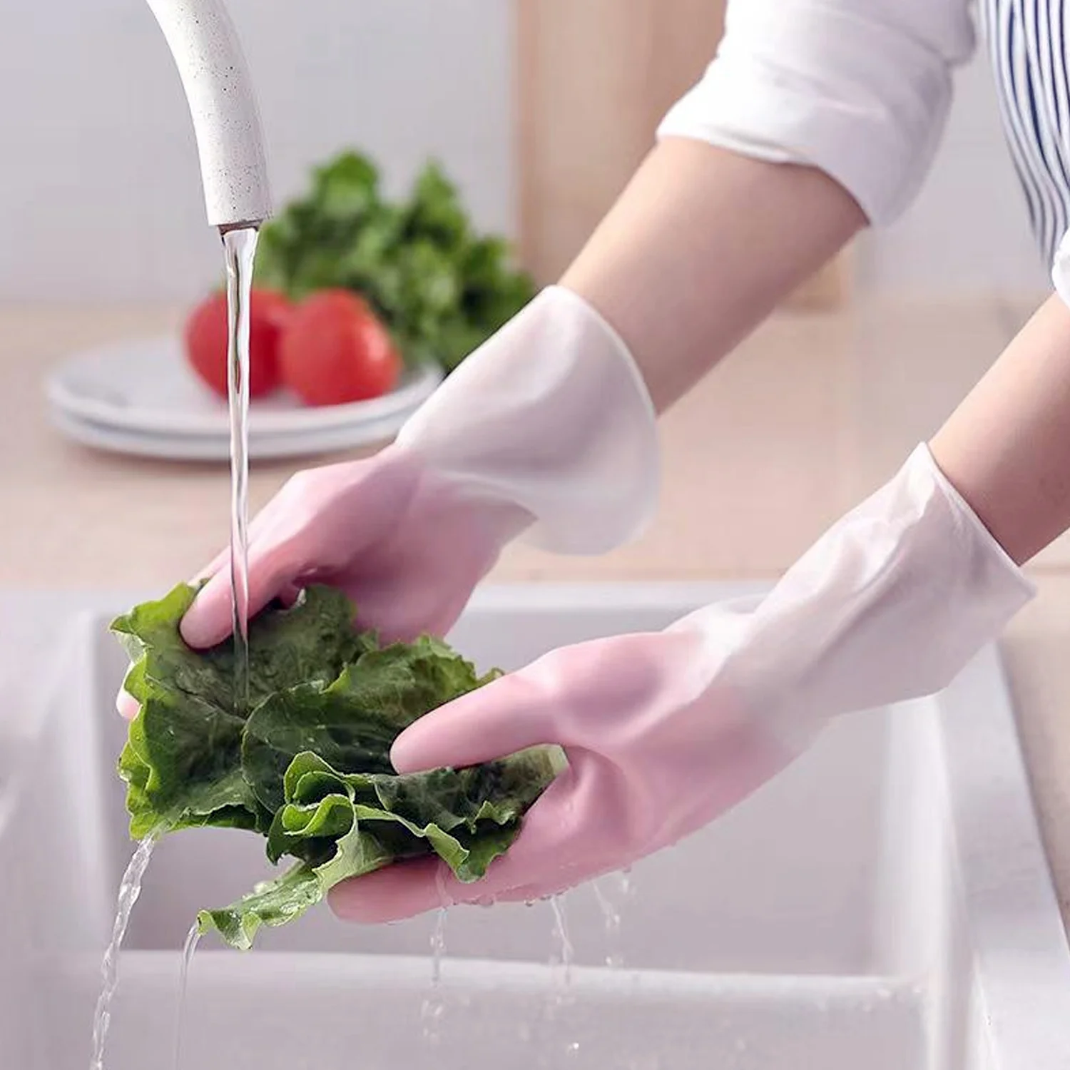 Large Size Reusable Household Cleaning Gloves - (1 Pair) - Image 6