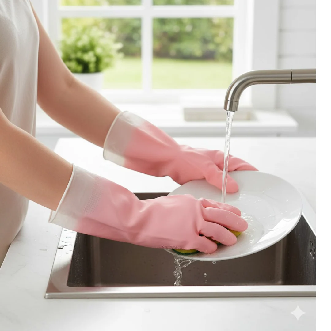 Large Size Reusable Household Cleaning Gloves - (1 Pair) - Image 8