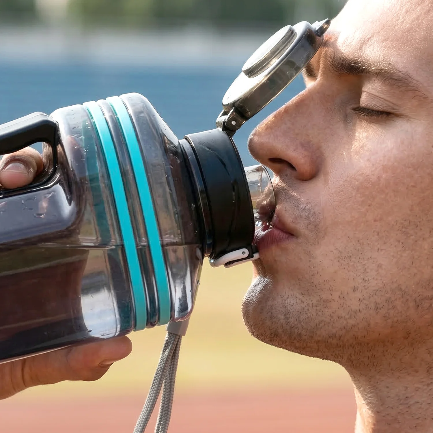 Large Square Gallon Style Water Bottle with Handle 1500 ML - Image 6