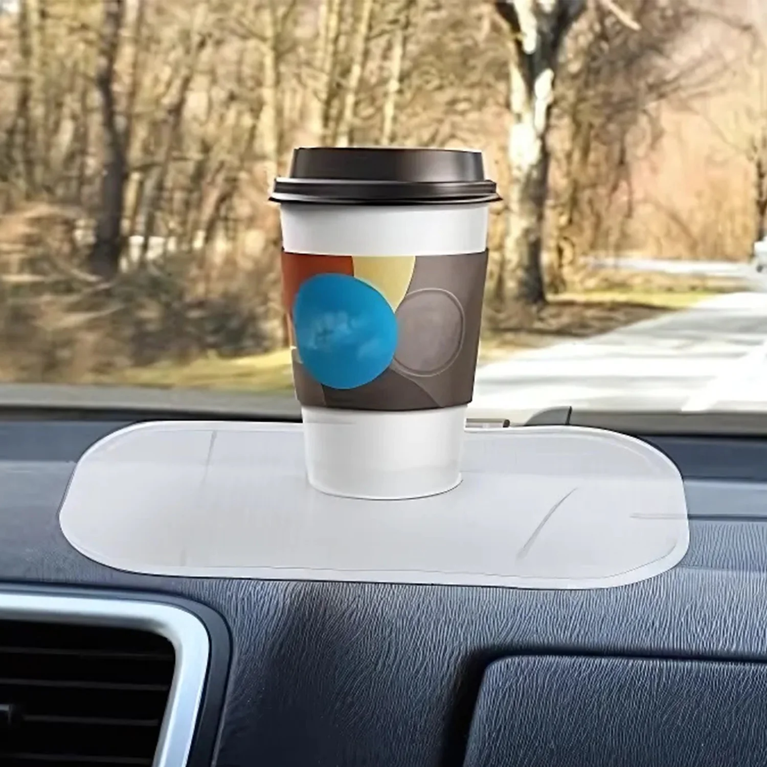 Large Transparent Anti-Slip Dashboard Mat for Car (1 Pc) - Image 3
