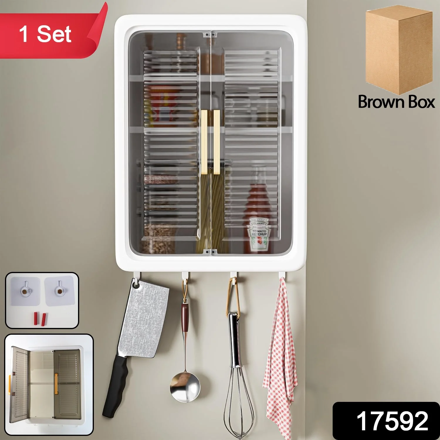 Large Wall-Mounted Kitchen Storage Cabinet Set - Image 2