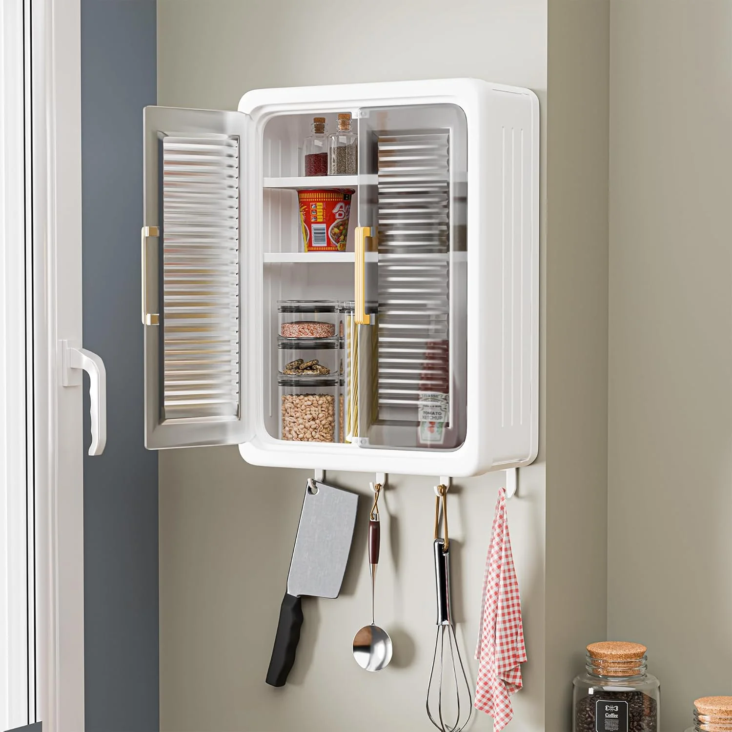 Large Wall-Mounted Kitchen Storage Cabinet Set - Image 9
