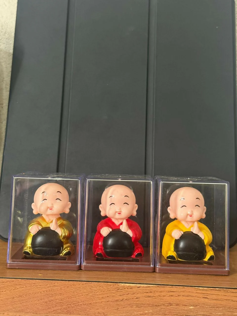 Laughing Buddha Idol in Transparent Display Box for Home & Office Decor (1 PC SOLAR POWERED) - Image 5