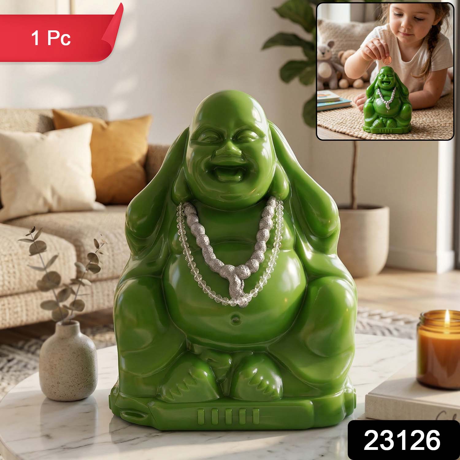 Laughing Buddha Money Bank Coin Saving Box (1 Pc) - Image 2