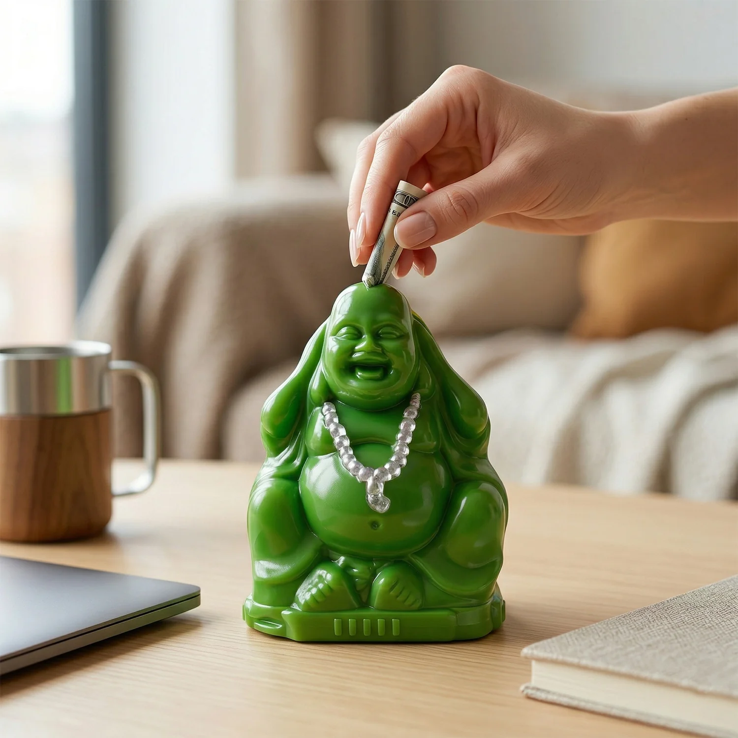 Laughing Buddha Money Bank Coin Saving Box (1 Pc) - Image 3