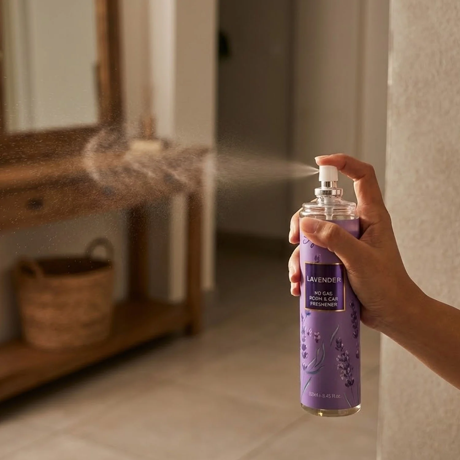 Lavender No Gas Room & Car Freshener Spray (250ml, 1 Pc) - Image 3