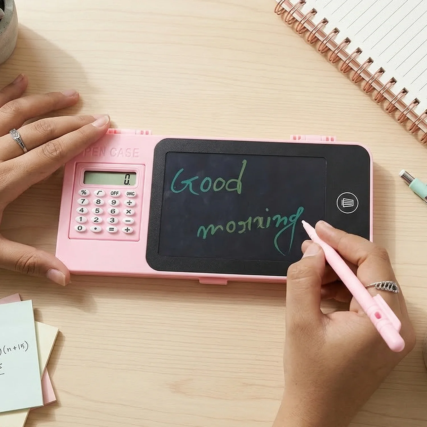 LCD Writing Tablet Pencil Case with Calculator 1 Pc - Image 3