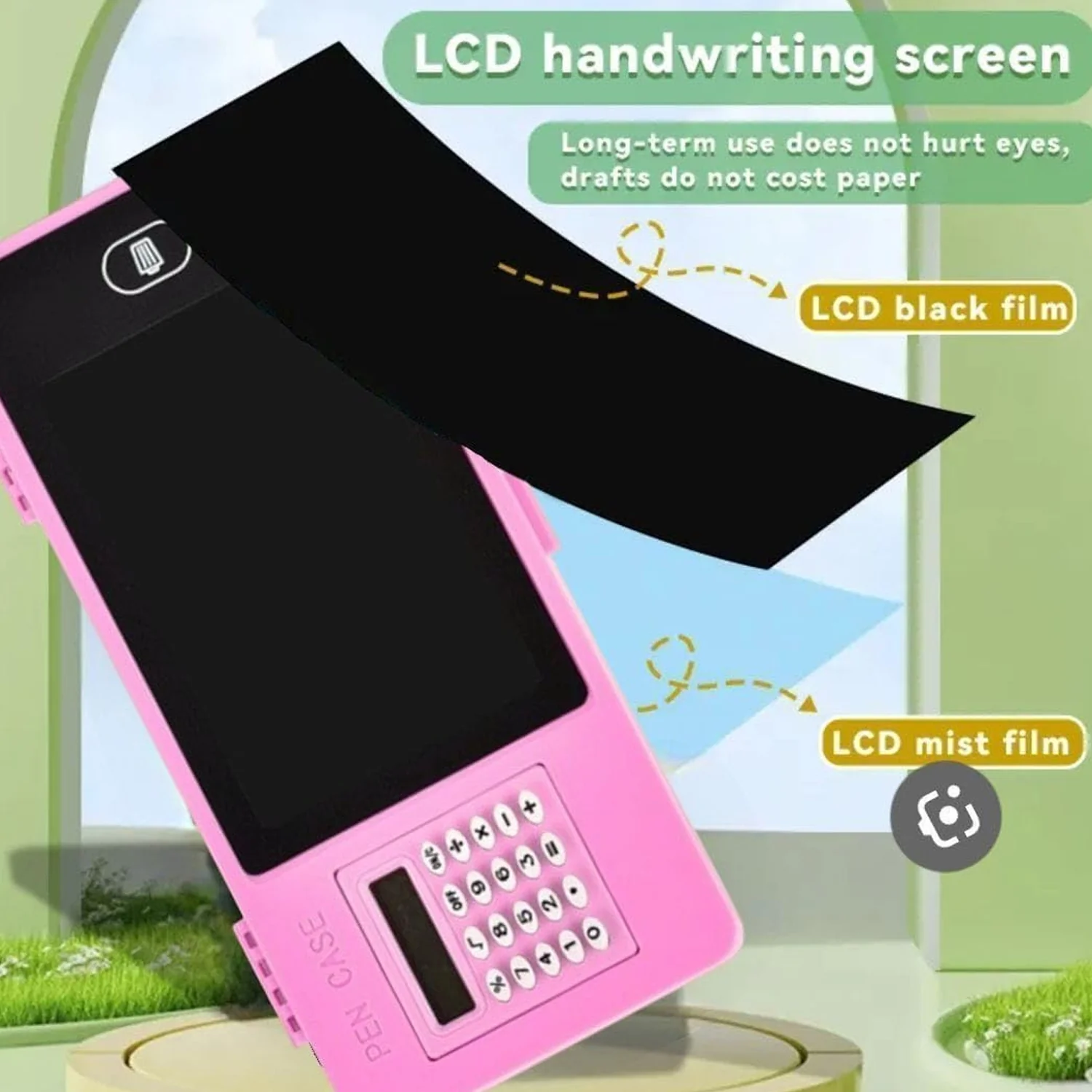 LCD Writing Tablet Pencil Case with Calculator 1 Pc - Image 7