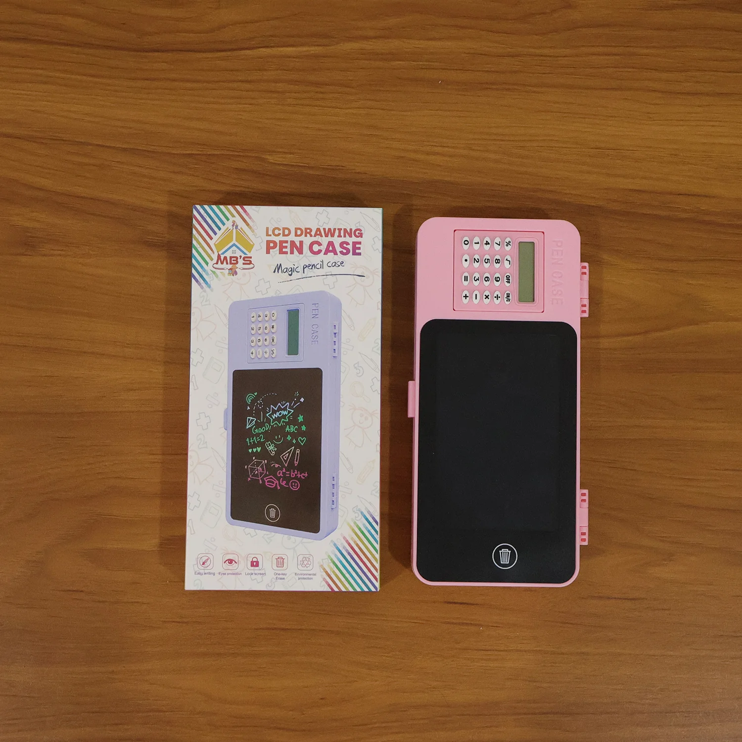 LCD Writing Tablet Pencil Case with Calculator 1 Pc - Image 9
