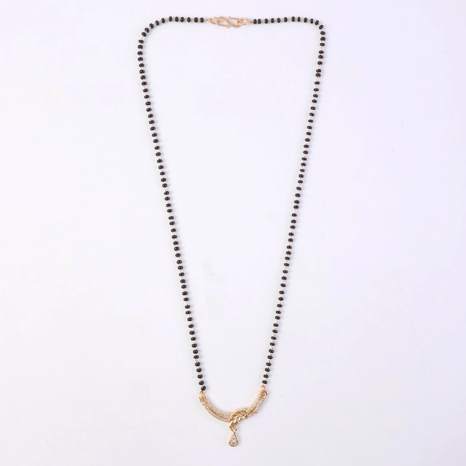 Leaf Design Mangalsutra Necklace with Teardrop Pendant 1 Pc - Image 6