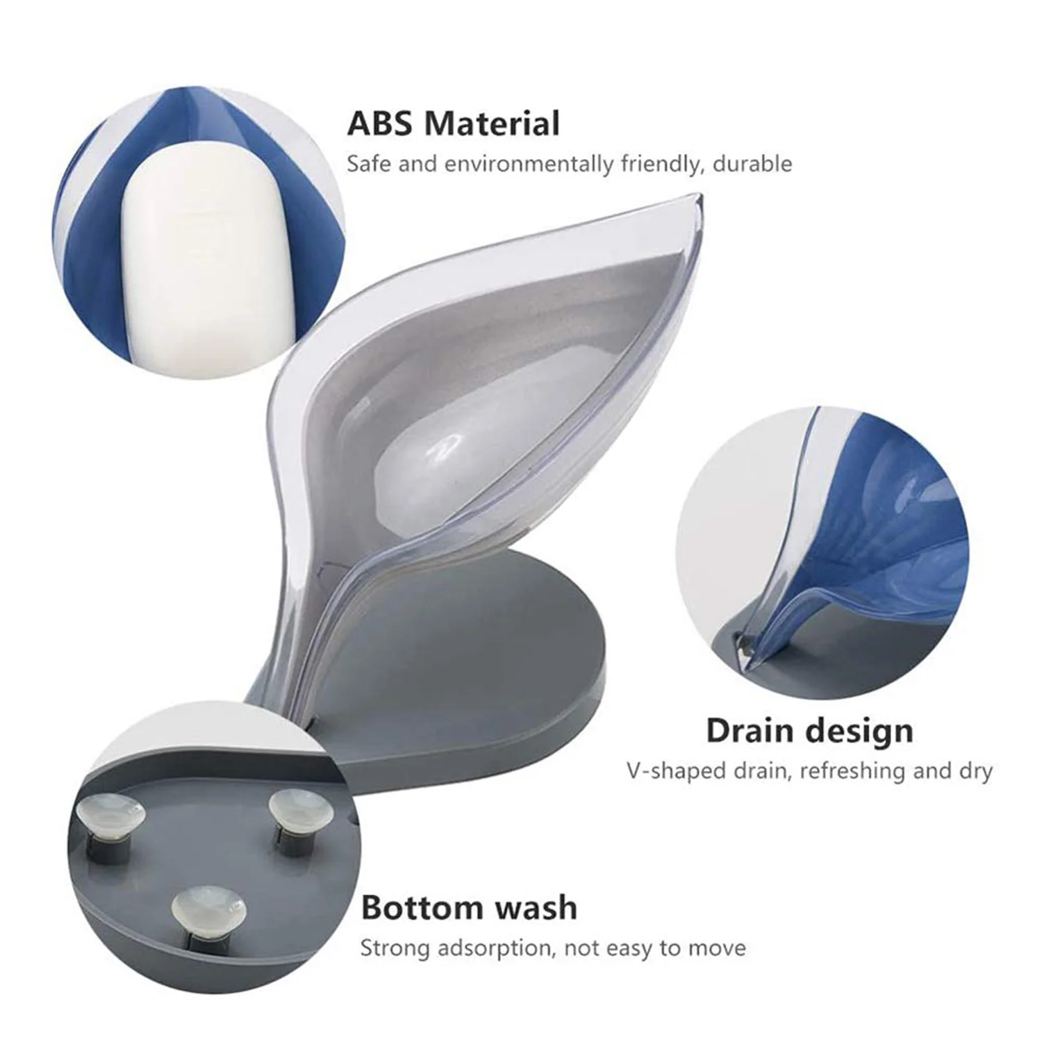 Leaf Shape Soap Dish Holder with Drain for Bathroom & Kitchen Use - Image 9