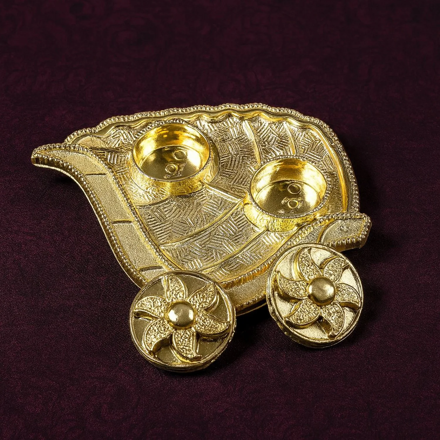 Leaf-Shaped Decorative Pooja Thali - (1 Pc) - Image 6