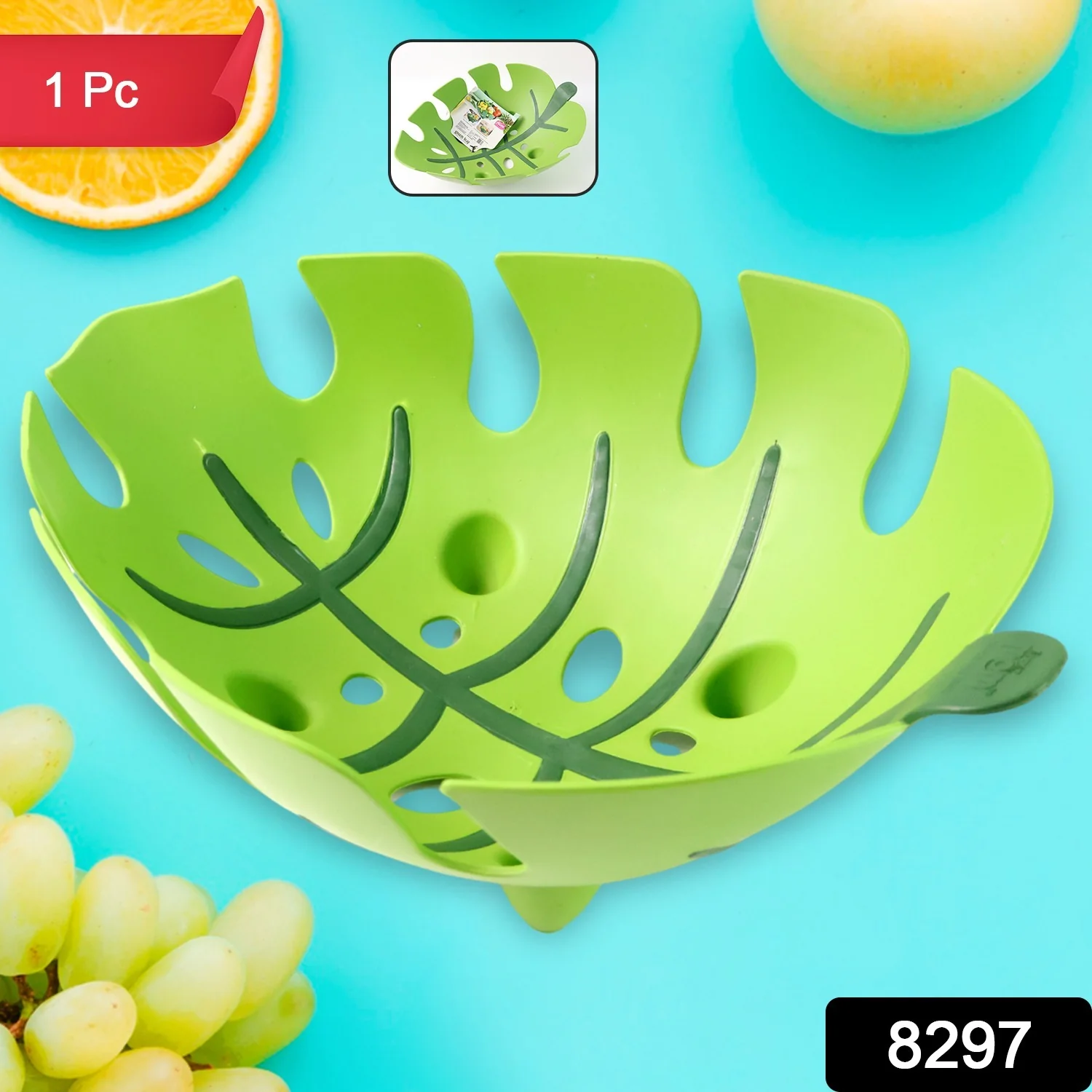 Supermom Leaf-Shaped Plastic Fruit Basket (1 Pc) - Image 2