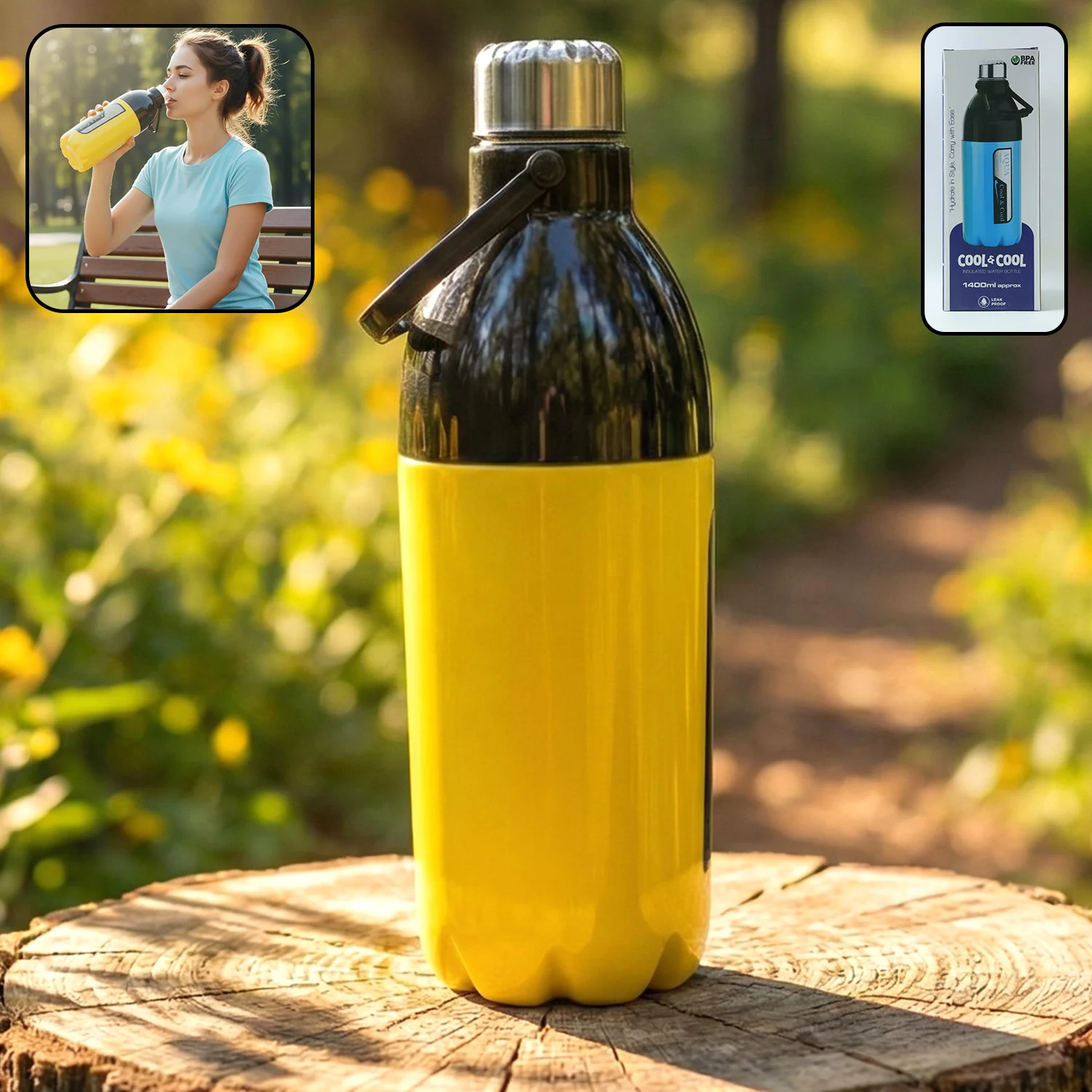 Leakproof Water Bottle with Carry Strap, Strong Lid and Easy Grip Design (1400 ML) - Image 7