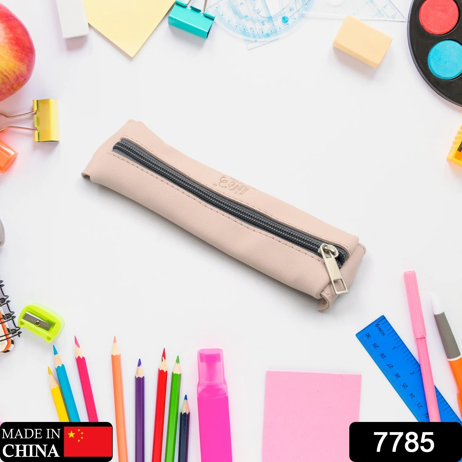 Leather Pencil Case high-quality leather pencil pouch ideal of School (1Pc) - Image 2