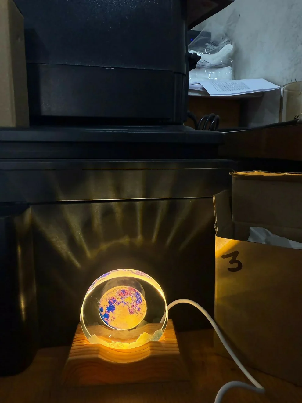 LED Acrylic Lamp with Wooden Base Night Light - Image 10