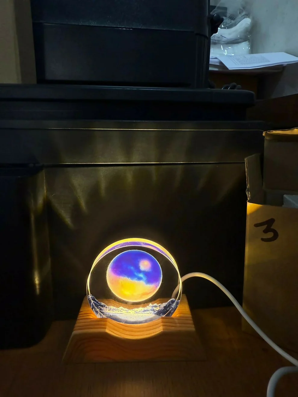 LED Acrylic Lamp with Wooden Base Night Light - Image 13