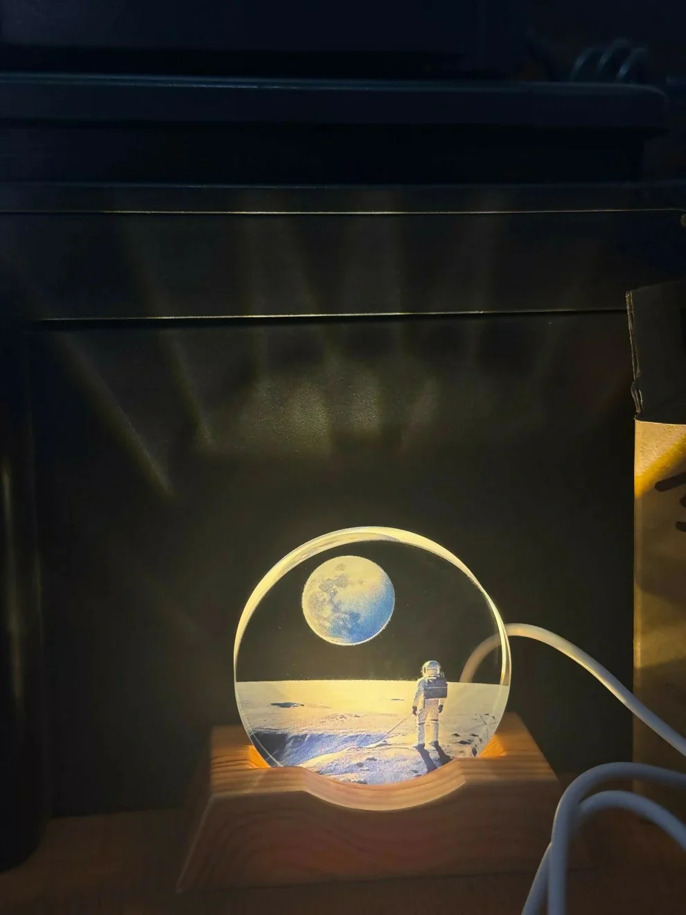 LED Acrylic Lamp with Wooden Base Night Light - Image 8