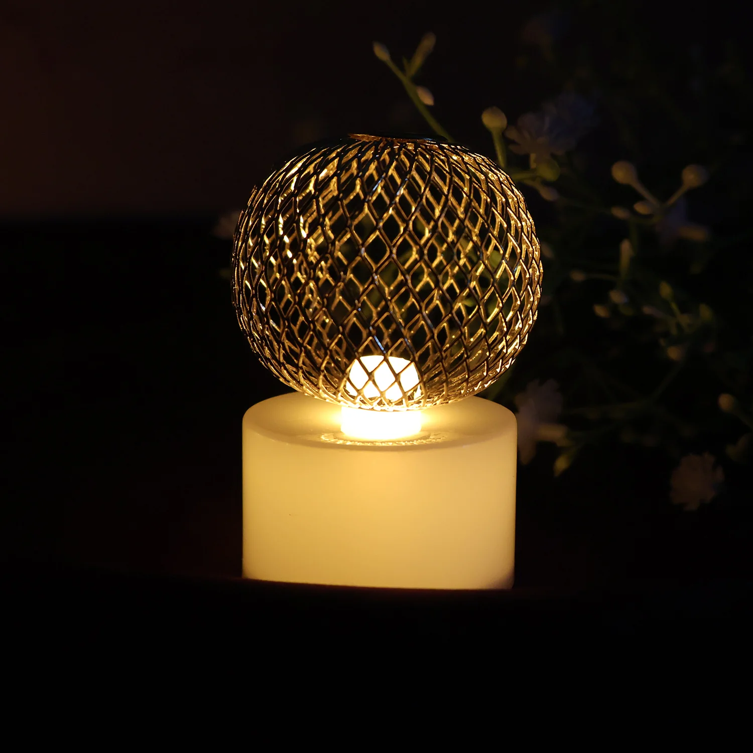 LED Ball Shaped Decorative Light with Mesh Cover (5 Pc / Set) - Image 3