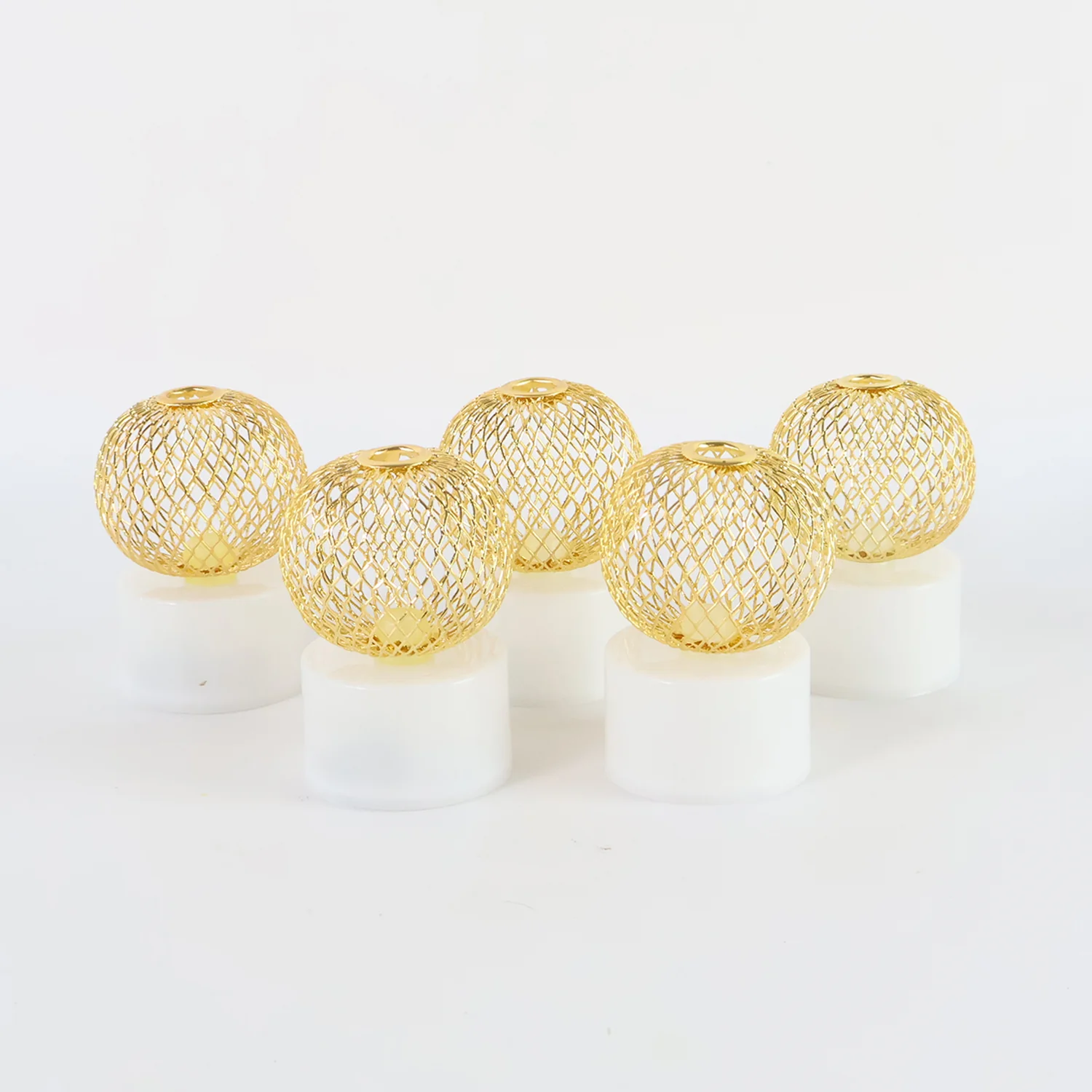 LED Ball Shaped Decorative Light with Mesh Cover (5 Pc / Set) - Image 5