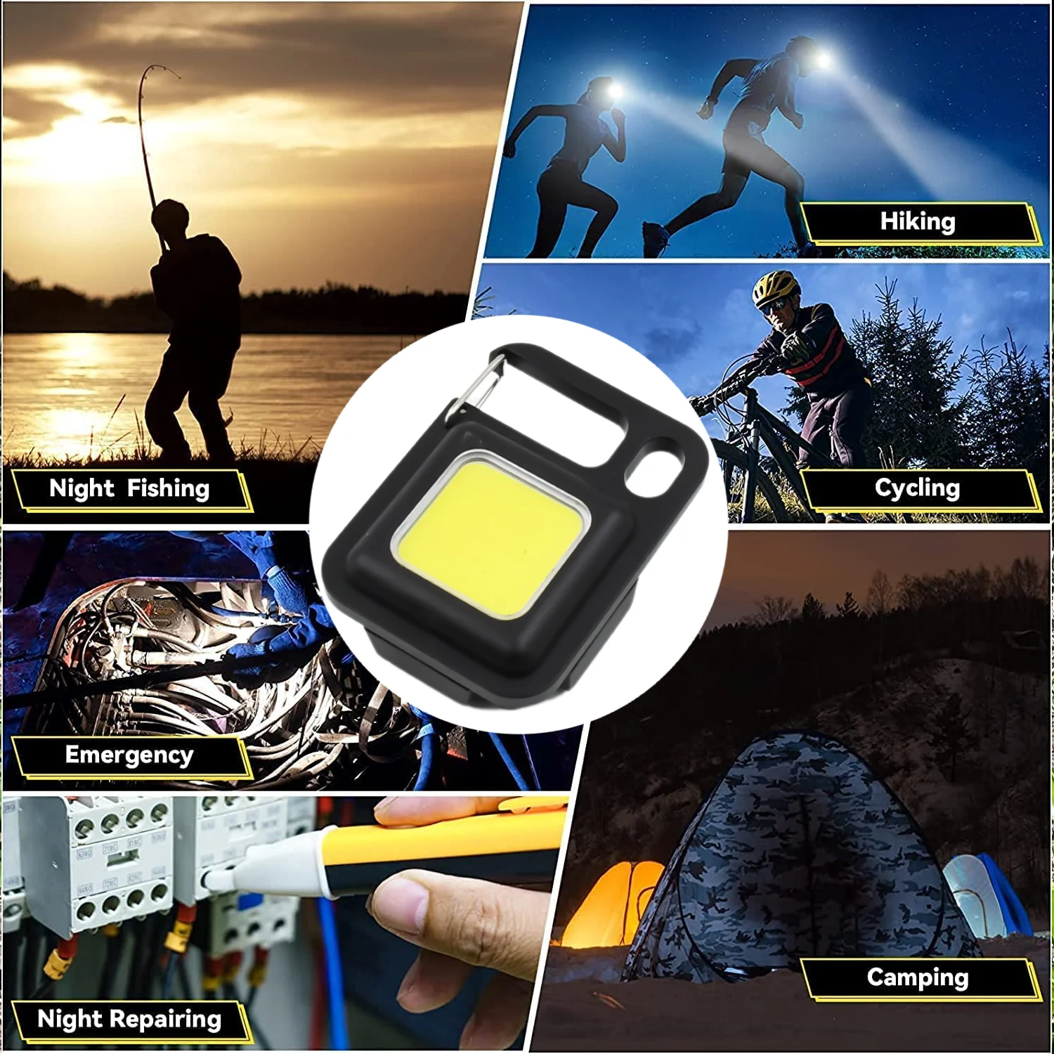 LED Battery Operated Keychain Flashlight with Folding Bracket (1 Pc) - Image 4