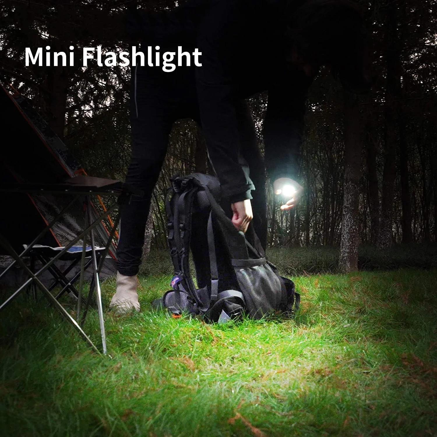 LED Battery Operated Keychain Flashlight with Folding Bracket (1 Pc) - Image 6