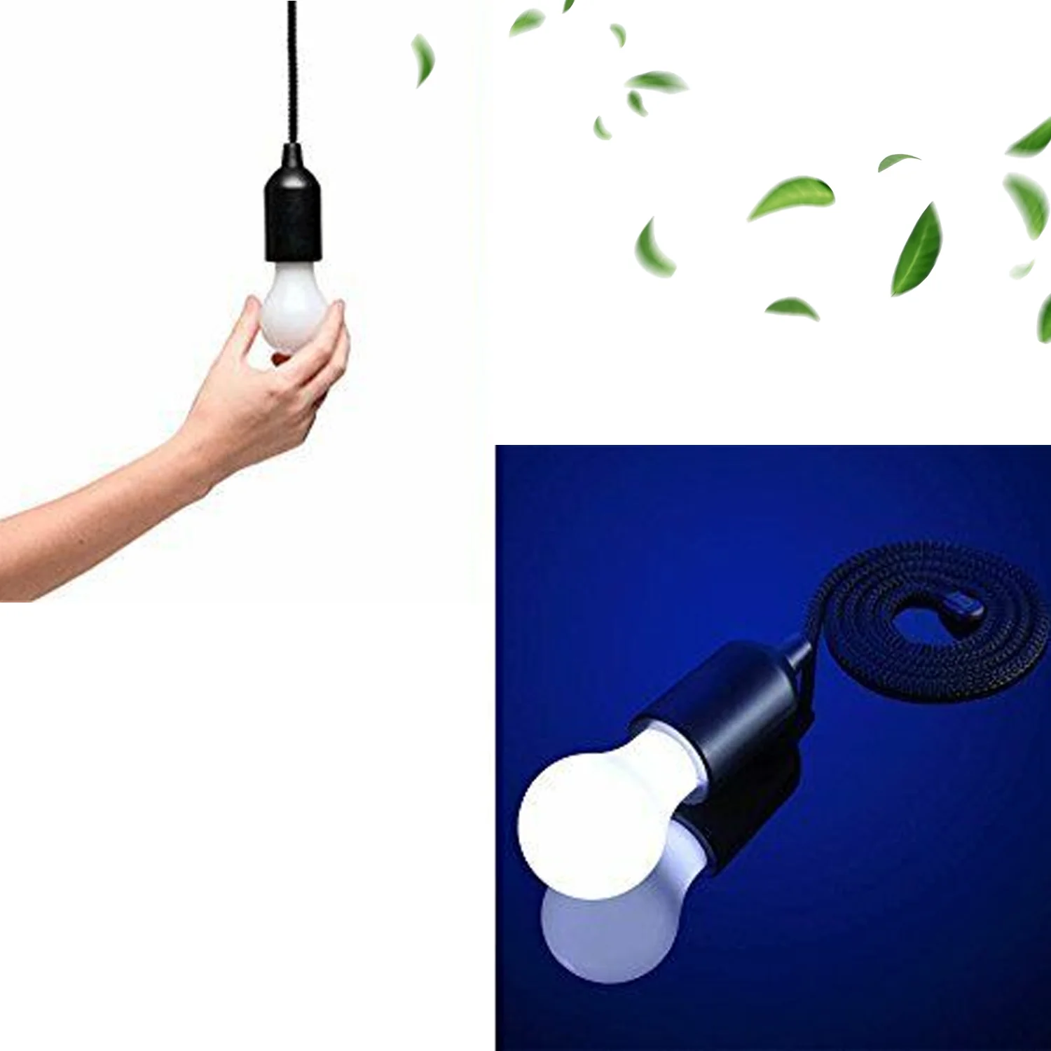 LED Pull Cord Light – Hanging Black LED Bulb (1 Pc) - Image 3
