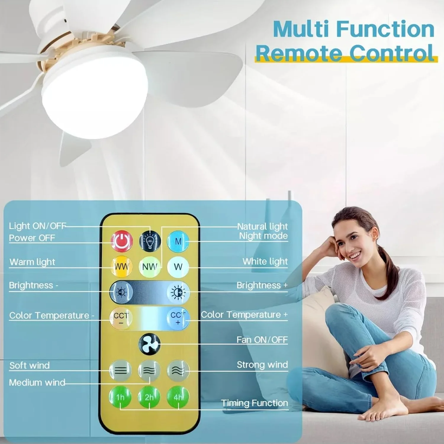 40W LED Ceiling Fan Remote Control - Image 4
