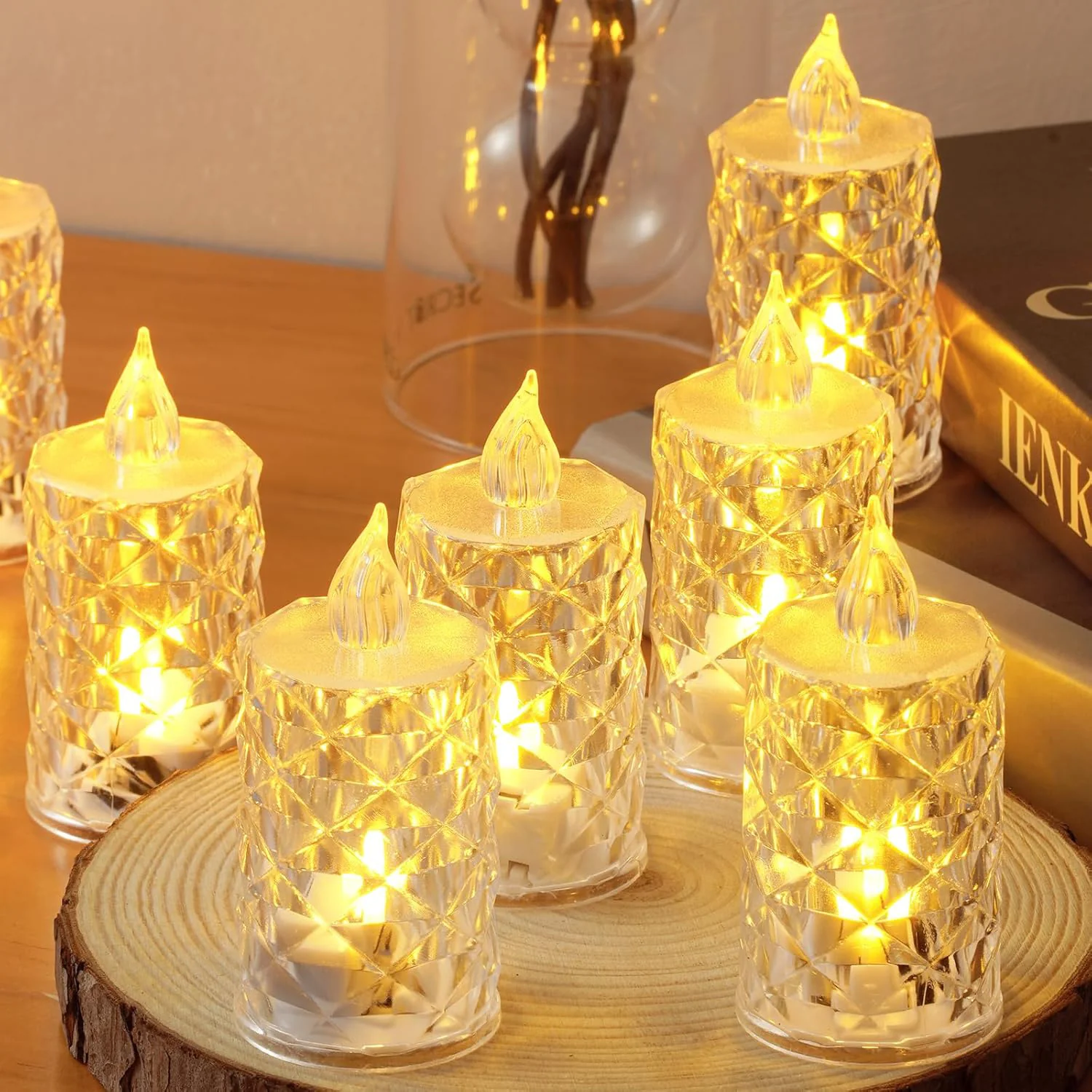 LED Crystal Effect Flameless Candle Light Set (5 Pc) - Image 3