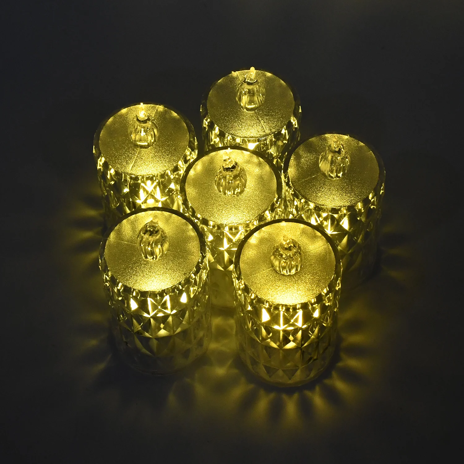 LED Crystal Effect Flameless Candle Light Set (5 Pc) - Image 4
