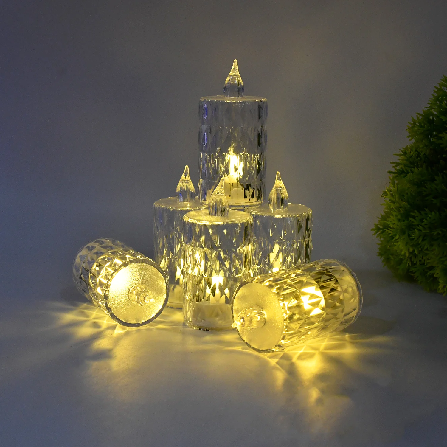 LED Crystal Effect Flameless Candle Light Set (5 Pc) - Image 7